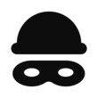 Masked thief vector illustration icon - Black symbol isolated on white background