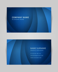 Wall Mural - Abstract business card with spiral swirls vector template. Blue geometric lines futuristic gradient dance. Creative trendy textures in muted colors. Modern fantastic branding with opening tracery.