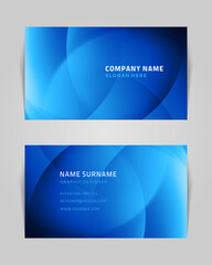 Wall Mural - Abstract business card with spiral swirls vector template. Blue geometric lines futuristic gradient dance. Creative trendy textures in muted colors. Modern fantastic branding with opening tracery.
