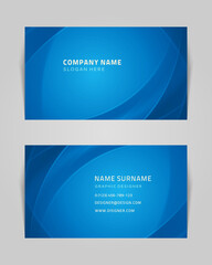 Wall Mural - Abstract business card with spiral swirls vector template. Blue geometric lines futuristic gradient dance. Creative trendy textures in muted colors. Modern fantastic branding with opening tracery.