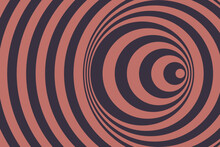 Twisted Striped Swirl Background. Abstract Optical Illusion Art. Psychedelic Linear Circles Illustration