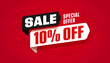 Ten percent off sale special offer banner design
