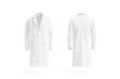 Blank white wool coat mockup, front and back view