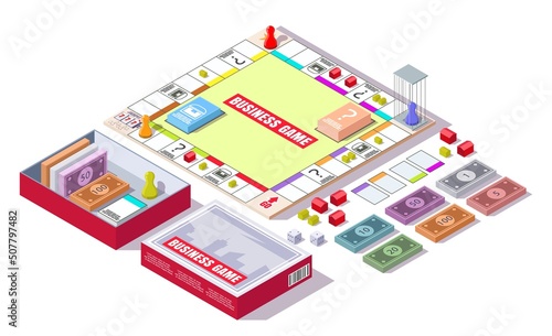 Fototapete Business table board game vector strategy activity