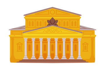 Sticker - Bolshoi Theatre in Moscow for Ballet and Opera Performance as Russian Landmark Vector Illustration