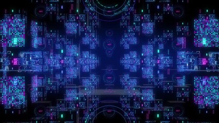Wall Mural - technological abstract futuristic background moving in big data digital cyberspace