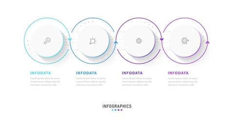 Wall Mural - vector infographic label design template with icons and 4 options or steps. can be used for process 
