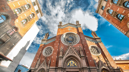 Sticker - Exterior shot of Church of St. Anthony of Padua at Beyoglu, Istanbul, Turkey.