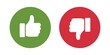 Thumbs up and thumbs down. Social media concept. Like and dislike. Vector illustration.