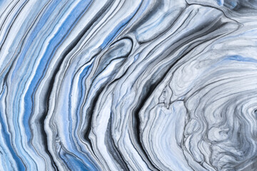 Poster - Abstract fluid art background light blue and gray colors. Liquid marble. Acrylic painting on canvas with gradient.