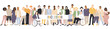 © Stafeeva - Inclusion. People stand side by side together. Flat vector illustration.