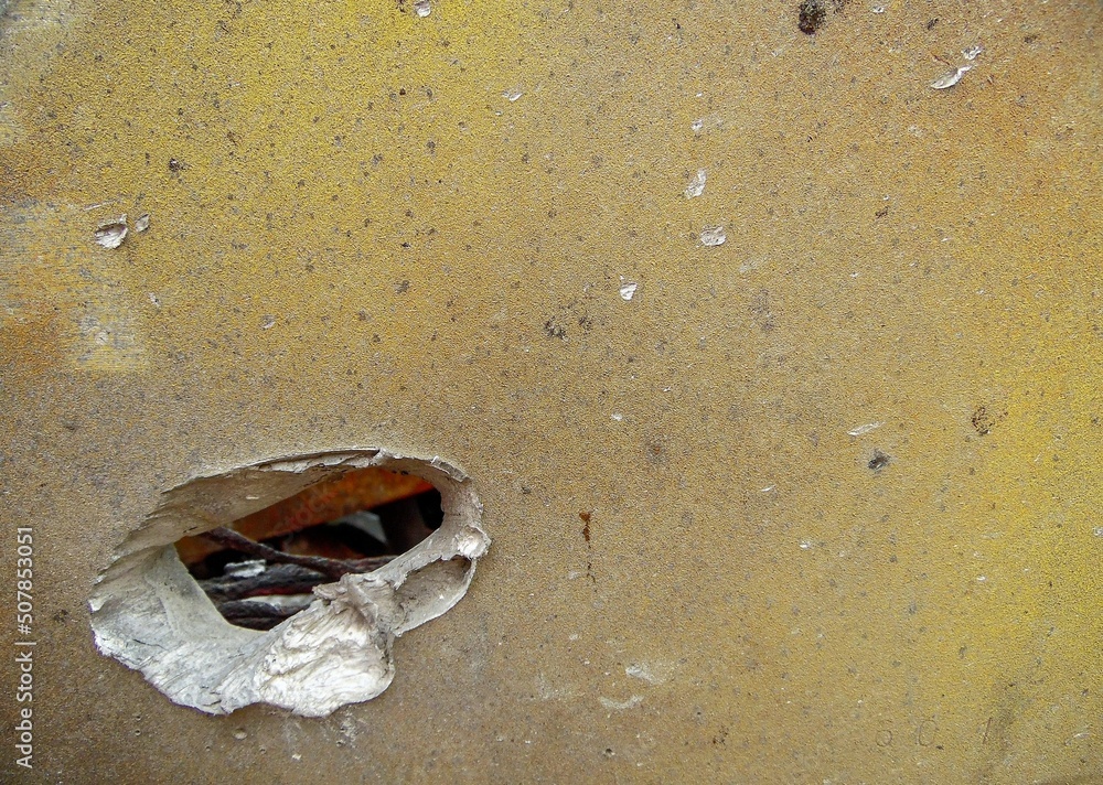 Stock-Foto „tank armor slashed by shrapnel from a wrecked tank, close ...