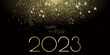 happy new year 2023 - Black and gold stars and glitter - party festive design