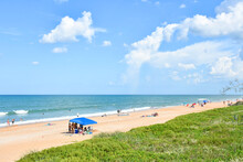 Flagler Beach And Fishing Pier Located Between St Augustine And Daytona Beach In Florida