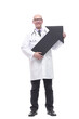© ASDF - smiling doctor with an arrow pointing in the direction.