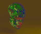 Fototapeta  - 3d cyber virtual head