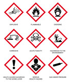 Fototapeta Desenie - GHS warning sign icon vector set illustration