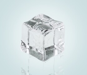 Canvas Print - Cold clean ice cubes on background