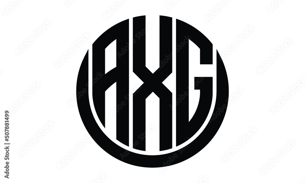 AXG shield with round shape logo design vector template | monogram logo ...
