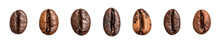 Verschiedene Kaffeebohnen Isoliert Auf Weißem Hintergrund