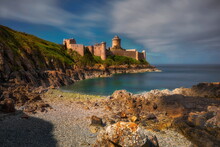 Fort La Latte Is A Magnificent Fortress In Northern France, Situated On A Picturesque Rocky Headland In The North-east Of Brittany Near Cape Cap Frehel.	
