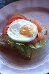 Sticker - Toast with salmon, tomatoes and cheese