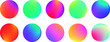 Formas geometricamente circulares con degradado en colores llamativos para botones web