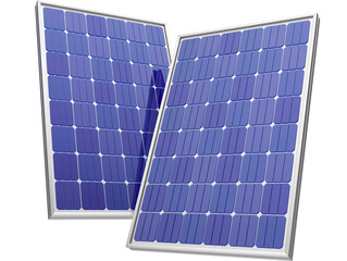 solar panels in 3d render realistic