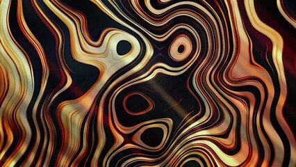 Wall Mural - orange round shapes transforming on a black background. motion. colorful stains of flowing liquid su