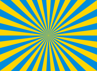 Wall Mural - blue-yellow starburst background. blue yellow sunburst. ukraine flag colors background. colorful rad
