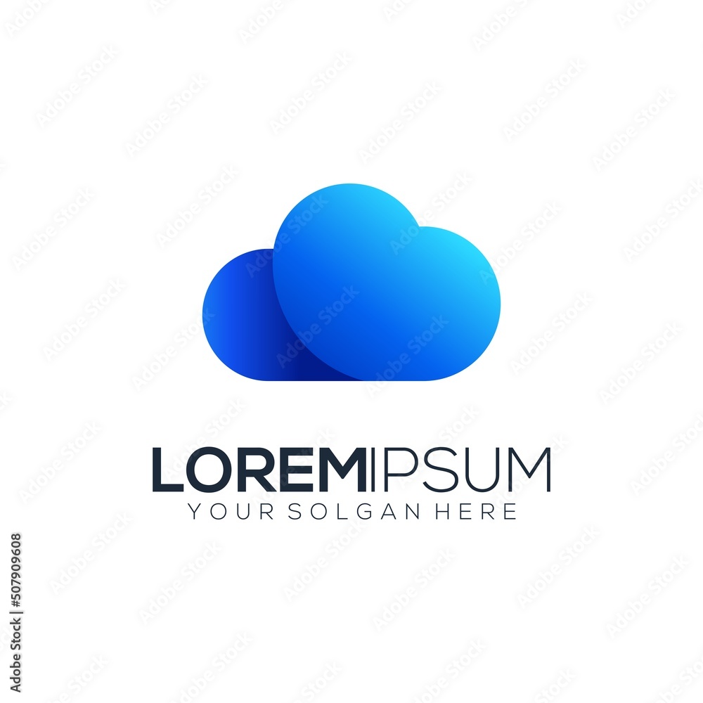 technology gradient colorful cloud logo Stock Vector | Adobe Stock