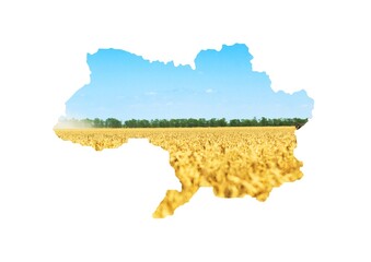 Poster - Conceptual image of Ukraine's map, global food crisis caused by Russia's invasion concept