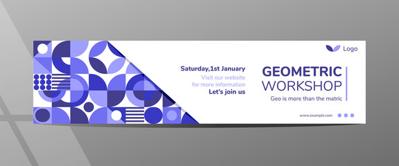 blue geometric banner template
