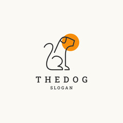 Sticker - The dog logo icon design template vector illustration