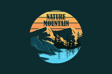 Nature Mountain Retro Vintage Landscape Design
