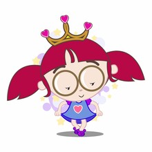 Vector Mascot Illustration A Cute Little Girl Becomes A Princess