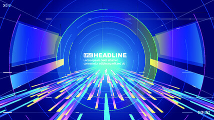 Wall Mural - vertically extending tunnel space metaverse technology sense vector background