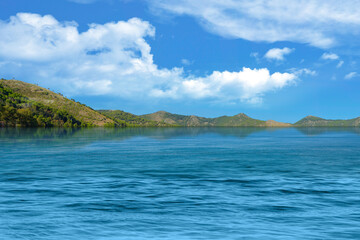 Poster - Beautiful lake view with hill