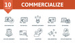 © Mariia - Commercialize set icon. Editable icons commercialize theme such as niche marketing, referred customers, withdrawal and more.