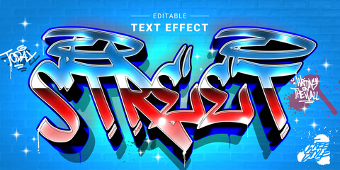 Wall Mural - Editable Graffiti Text Effect. Wall Art Sign Style
