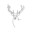 © Наталья Дьячкова - Deer Line Art Drawing. Head of Deer Abstract Simple Line Art Illustration. Minimalist Trendy Contemporary Design Perfect for Wall Art, Prints, Social Media, Posters, Invitations, Branding Design.