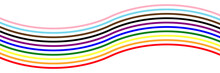 Vector Illustration In LGBT Concept. Symbol Lesbian, Gay, Bisexual, Transgender Rainbow Flag. Abstract Banner, Background, Poster For Pride Month. Colorful Wavy Line Rainbow Flags.
