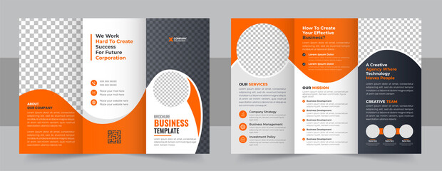 Wall Mural - corporate business trifold brochure template, tri fold brochure design