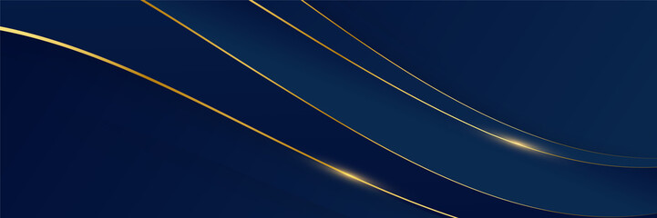 Blue and gold abstract banner background