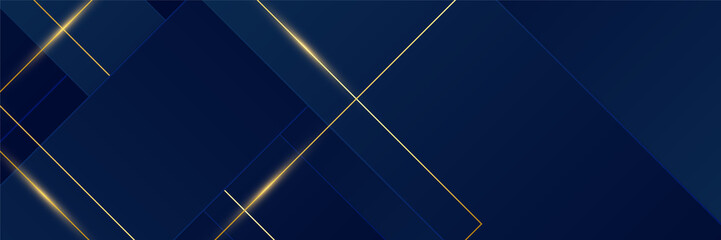 Wall Mural - Blue and gold abstract banner background