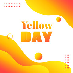 Wall Mural - yellow day vector greeting card. abstract liquid fluid background for social media greetings