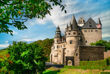 Sticker - Burresheim Castle is a medieval castle northwest of Mayen, Rheinland-Pfalz, Germany travel and landmarks