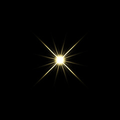 Wall Mural - gold warm color bright lens flare flashes leak for transitions on transparent background
