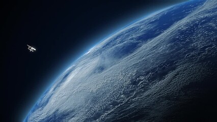 space station in space orbiting the globe