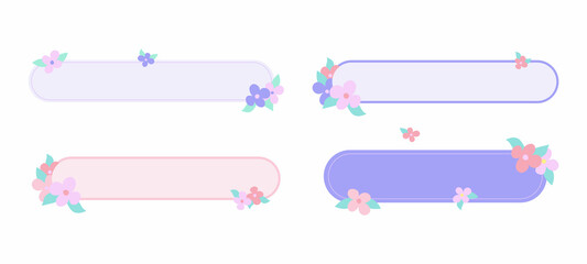 Wall Mural - Elegant soft pastel color flower banner border frame design vector illustration